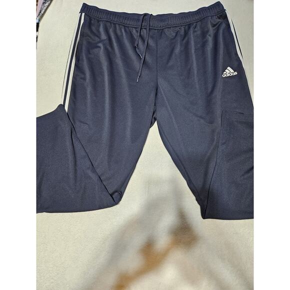 VINTAGE Adidas Track Pants Men's 4XLT Blue White Striped Running Y2K Preppy - Picture 1 of 12